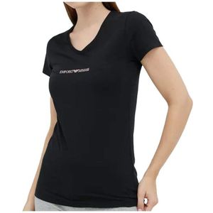 Emporio Armani Klassiek goud T-shirt met V-hals en logo voor dames