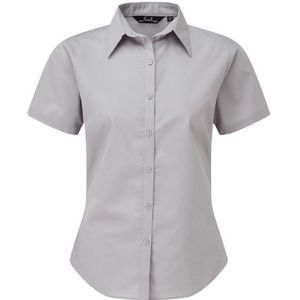 Premier Popeline blouse met korte mouwen / Gewoon werkoverhemd (Zilver)