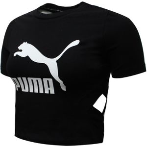 Puma - Classics Logo Cut Out - T-shirt - Zwart