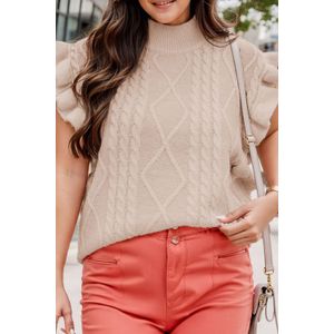 Kabelgebreide Coltrui met Rimpelrokken