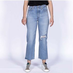 Levi's Ribcage Rechte Enkel Blauwe Jeans - Blauw - Dames - Maat 27 (Taille)