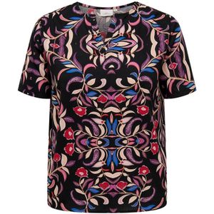 ONLY CARMAKOMA top CARNOLANA met all over print zwart/rood/blauw