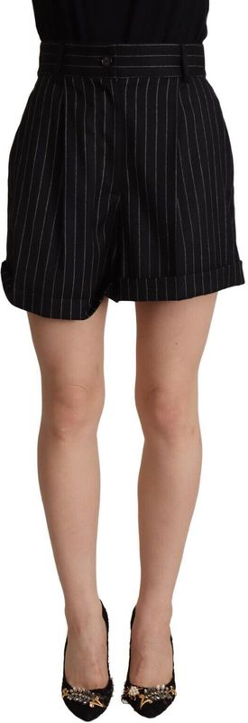 Dolce & Gabbana - Korte Broeken - Zwart - High Waisted Bermuda Shorts