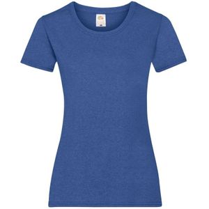 Fruit Of The Loom Dames/vrouwen Lady-Fit Valueweight Short Sleeve T-Shirt (Pak Van 5) (Retro Heather Royal) - Maat XS