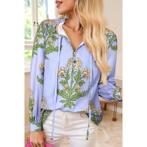 Bloemenprint Blouse met Striknek