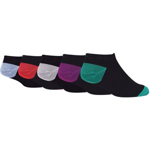 Wild Feet 5-pack herensokken van bamboe met hak en teen - Zwart H&T