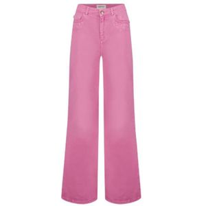 Fabienne Chapot high waist flared jeans met borduursels roze