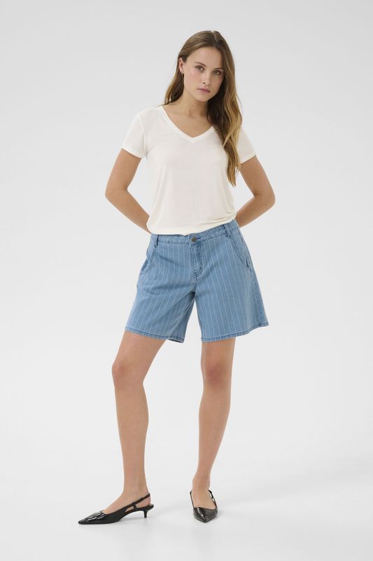 CULTURE Broek 'CU Renny'  blauw denim / wit