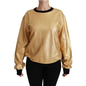 Dolce & Gabbana Gouden Katoenen Trui Met Ronde Hals Voor Dames - Maat XL
