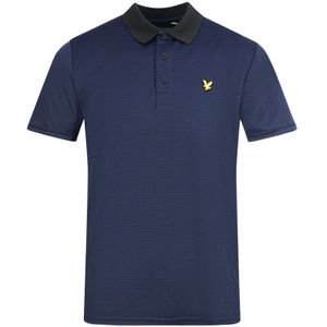 Lyle & Scott Navy Blue Golf Microstripe Polo Shirt