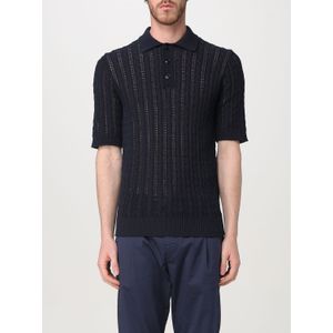 Kabelgebreide Poloshirt met Korte Mouwen