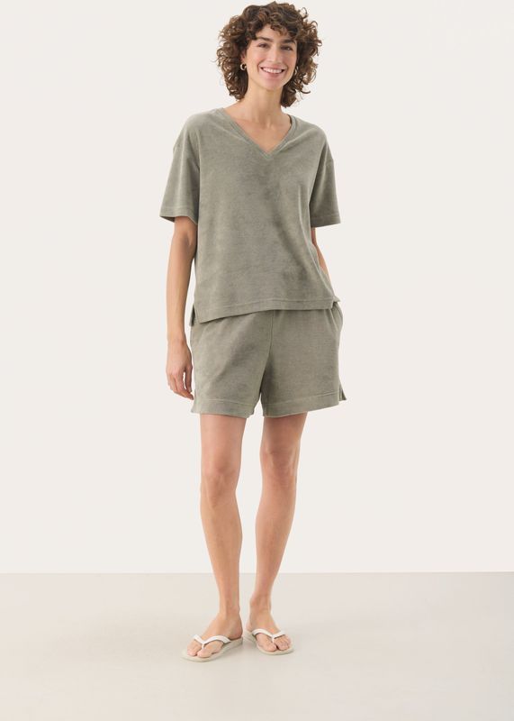 Part Two - Vetiver - T-shirt - Groen - Katoen - V-halslijn - Korte Mouwen