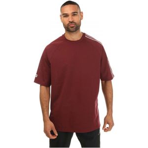 Men's Y-3 3 Stripes Short Sleeve T-Shirt in Red