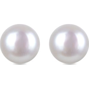 Luxenter oorbellen, basis 925 sterling zilver en witte parel met gerhodineerde afwerking