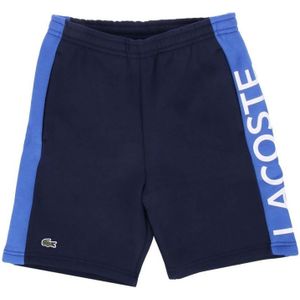 Lacoste Jongens Katoenen Contrast Gestreepte Vrijetijdsshort (Blauw)