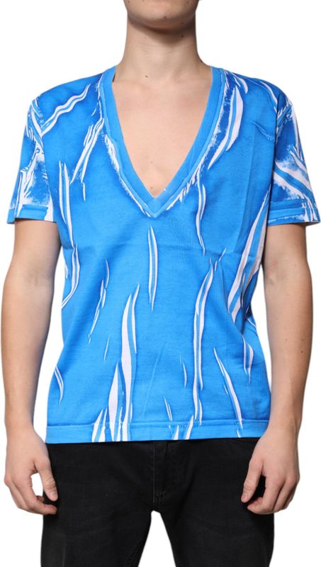 Dolce & Gabbana - VNeck T-shirt - Blauw - Katoen