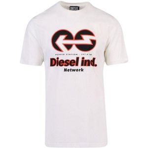Diesel Unisex Volwassenen Power Station Logo T-shirt (Wit/Rood)