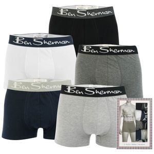 Men's Ben Sherman Podrick 5 Pack Boxer Shorts in Navy