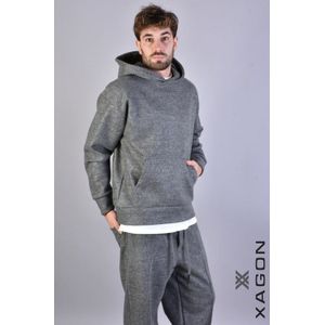 Xagon Man - Hoodie - Grijs - Polyester - Oversized Pasvorm met Capuchon