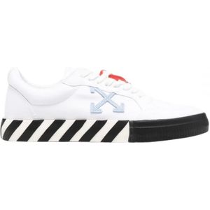 Off-White Vulc Low Light Blue Design White Sneakers