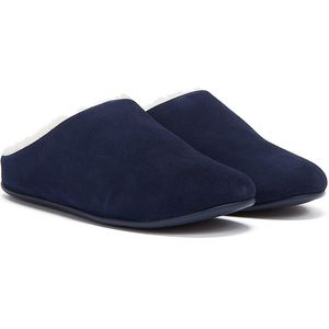 Women's Fit Flop Chrissie Shearling Slippers in Navy