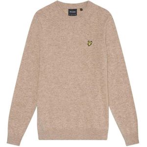 Lyle & Scott Heren Lamswollen Ronde Hals Trui (Bruin)