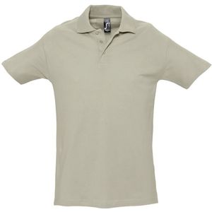 SOLS Heren Lente II Korte Mouw Zwaarlijvig Poloshirt (Khaki) - Maat S