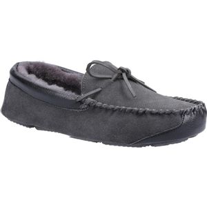 Cotswold Heren Northwood Suede Moccasin Slippers (Grijs) - Maat 44