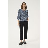 Kaffe - Ivanna - Blouseshirt - Pastelblauw / Zwart - Dierenprint
