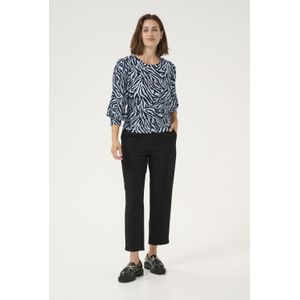 Kaffe - Ivanna - Blouseshirt - Pastelblauw / Zwart - Dierenprint