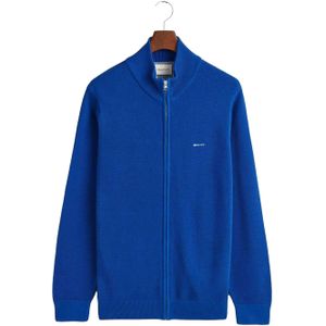 Gant Heren Piqué vest met rits (Blauw)