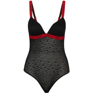 Hugo Dames Sportieve Kant Bodysuit (Zwart)