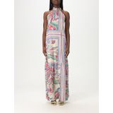 Liu Jo - Longuette Jurk - Multicolor - Satijn - Off-Shoulder Halslijn