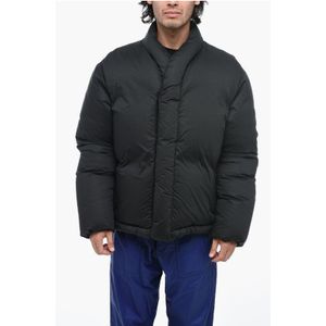 Oversized kimono-donsjas met manchetten in zwart