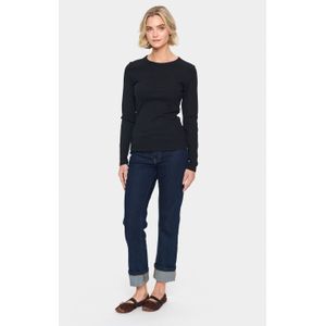 Blouse met lange mouwen Slim fit black