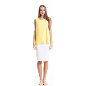 Sheer Detail mouwloze stretch top