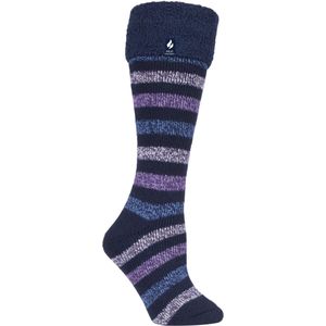 Heat Holders Gestreepte Wellington Boot Sokken voor dames - Marine -streep