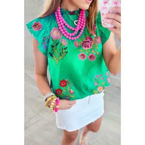 Bloemendruk Korte Mouw Top