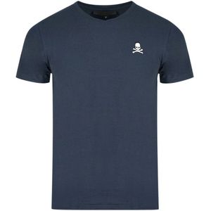 Philipp Plein Skull And Crossbones Logo Navy Underwear V-Neck T-Shirt
