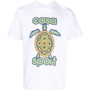 Casablanca Casa Turtle T-shirt met grafische print in wit