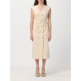 Gestrikte Dubbelgeknoopte Midi-jurk