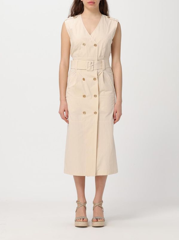 Gestrikte Dubbelgeknoopte Midi-jurk