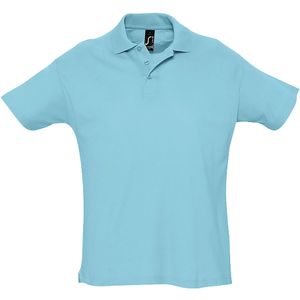 SOLS Heren Zomer II Pique Poloshirt met korte mouwen (Blauw Atol)
