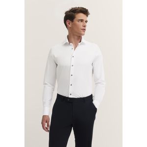 Overhemden - Wit - Katoen - Kentkraag - Lange Mouwen - Normale Pasvorm