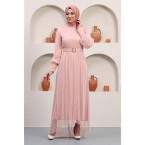 Jurk Riem Tule Avondjurk met Steenversieringen