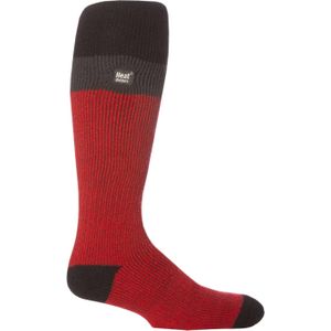 Heat Holders - Kniehoge thermo skisokken voor heren - Rood Zwart