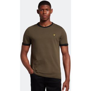 Lyle & Scott Ringer-T-shirt in olijfgroen