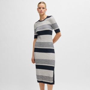 BOSS - Etanah - Damesjurk - Tortoiseshell - Gestructureerde Streep