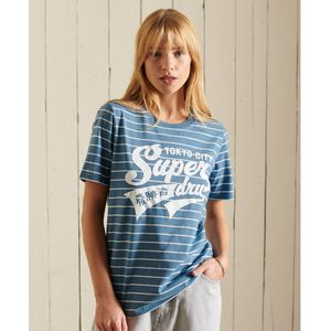 Superdry Gestreept Script Style College T-shirt - Dames - Maat 36