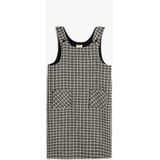 Koton - Jurk - Zwart/Wit - Geruit - Mouwloos - Knoopsluiting